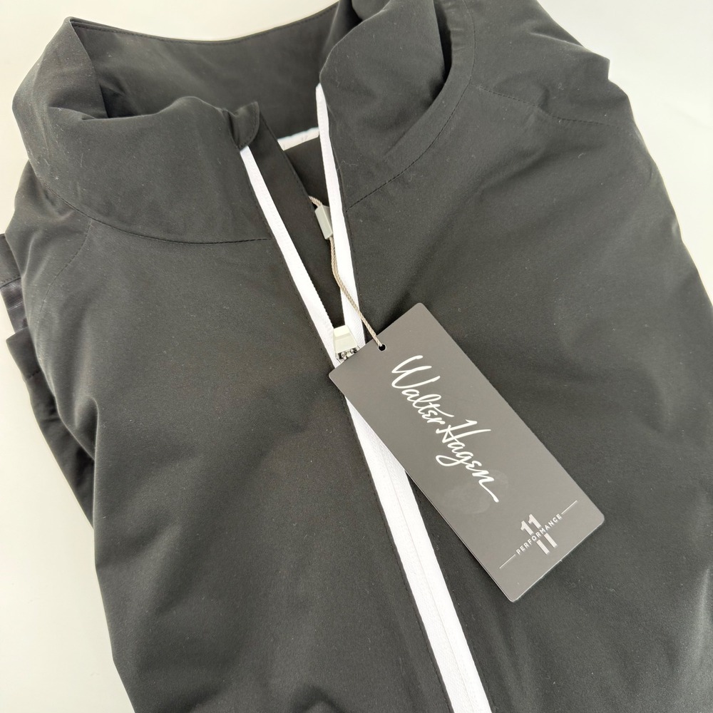 Walter Hagen Womens XL P11 Performance‎ Waterproof Golf Rain Jacket Pure Black
